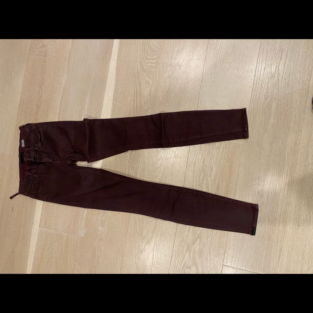 BURGUNDY WAX JEANS